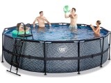 EXIT Stone pool ø488x122cm with filter pump - grey