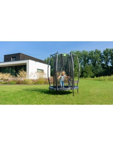 Batutas EXIT Tiggy Junior su apsauginiu tinklu ø140 cm, juodas/pilkas