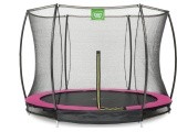 EXIT Silhouette ground trampoline ø305cm with safety net - pink Outdoor Round Coil spring Sunken trampoline
