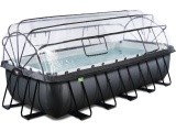 EXIT Black Leather pool 540x250x122cm with sand filter pump and dome - black