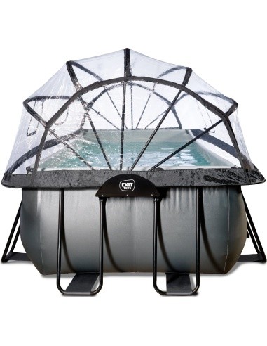 EXIT Black Leather pool 540x250x122cm with sand filter pump and dome - black
