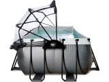 EXIT Black Leather baseinas 540x250x122cm su smėlio filtro siurbliu ir kupolu – juodas