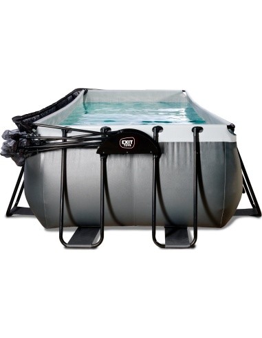 EXIT Black Leather pool 540x250x122cm with sand filter pump and dome - black
