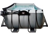 EXIT Black Leather pool 540x250x122cm with sand filter pump and dome - black