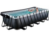 EXIT Black Leather pool 540x250x122cm with sand filter pump and dome - black