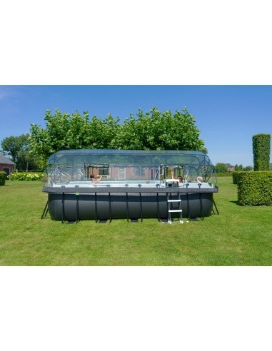 EXIT Black Leather pool 540x250x122cm with sand filter pump and dome - black