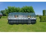 EXIT Black Leather pool 540x250x122cm with sand filter pump and dome - black