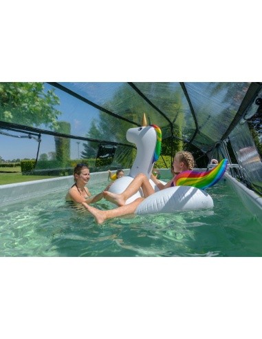 EXIT Black Leather pool 540x250x122cm with sand filter pump and dome - black