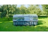 EXIT Wood pool 540x250x122cm with dome and sand filter pump - brown