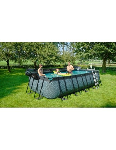 EXIT Wood pool 540x250x122cm with dome and sand filter pump - brown