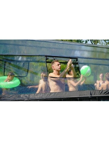 EXIT Wood pool 540x250x122cm with dome and sand filter pump - brown