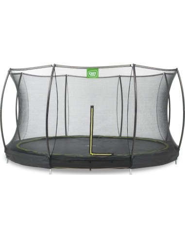 EXIT Silhouette ground trampoline ø427cm with safety net - black Outdoor Round Coil spring Sunken trampoline