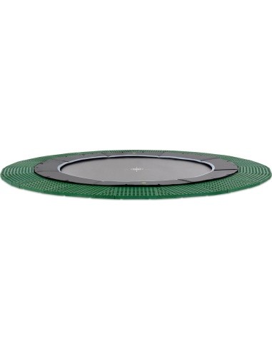 EXIT Dynamic ground level trampoline ø366cm with Freezone safety tiles - black