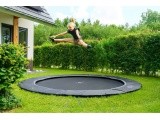 EXIT Dynamic įleidžiamas batutas ø366 cm su Freezone saugos plytelėmis - juodas