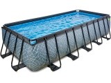 EXIT Stone pool 540x250x122cm with sand filter pump - grey
