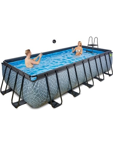EXIT Stone pool 540x250x122cm with sand filter pump - grey