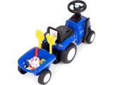 Riding tractor with trailer for kids interactive steering wheel sounds blue