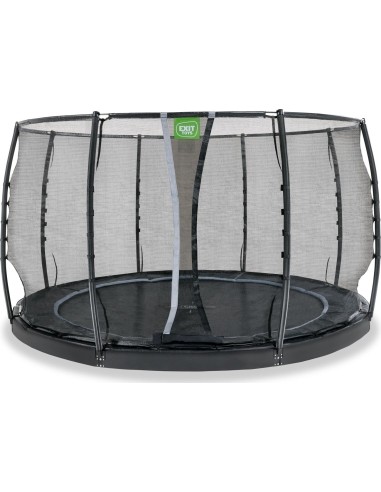 EXIT Dynamic ground level trampoline ø366cm with safety net - black
