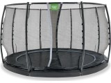 EXIT Dynamic ground level trampoline ø366cm with safety net - black