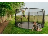 EXIT Dynamic ground level trampoline ø366cm with safety net - black