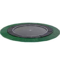 EXIT Dynamic ground level trampoline ø427cm with Freezone safety tiles - black