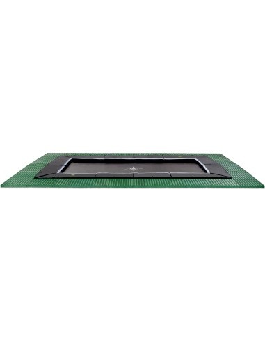 EXIT Dynamic ground level trampoline 244x427cm with Freezone safety tiles - black