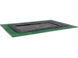 EXIT Dynamic ground level trampoline 244x427cm with Freezone safety tiles - black