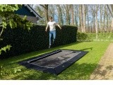 EXIT Dynamic ground level trampoline 244x427cm with Freezone safety tiles - black
