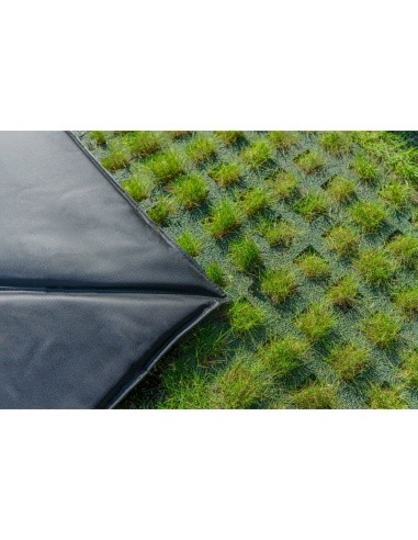 EXIT Dynamic ground level trampoline 244x427cm with Freezone safety tiles - black
