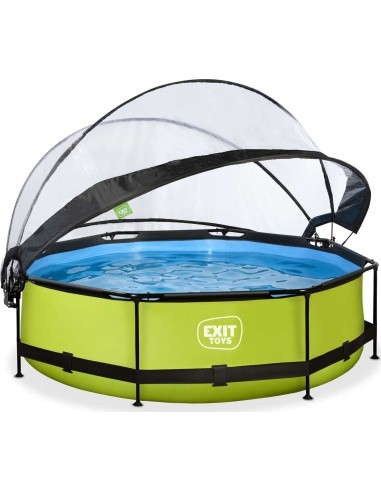 EXIT Lime pool ø300x76cm with dome and filter pump - green