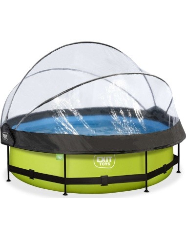 EXIT Lime pool ø300x76cm with dome and filter pump - green