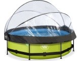 EXIT Lime pool ø300x76cm with dome and filter pump - green