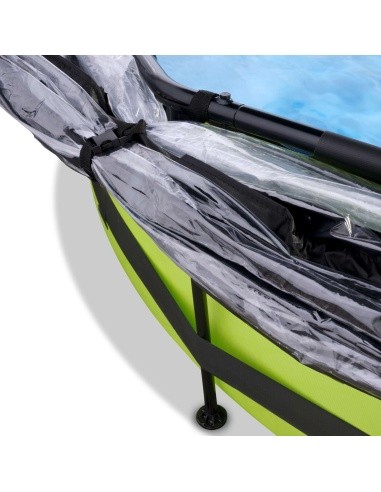 EXIT Lime pool ø300x76cm with dome and filter pump - green