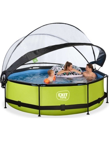 EXIT Lime pool ø300x76cm with dome and filter pump - green