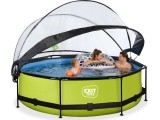 EXIT Lime pool ø300x76cm with dome and filter pump - green