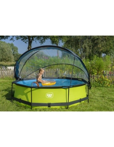 EXIT Lime pool ø300x76cm with dome and filter pump - green