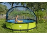 EXIT Lime pool ø300x76cm with dome and filter pump - green