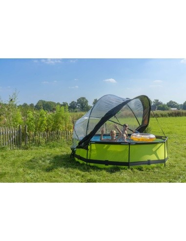 EXIT Lime pool ø300x76cm with dome and filter pump - green