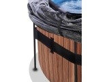 EXIT Wood baseinas ø450x122cm su kupolu, smėlio filtru ir šilumos siurbliu - rudas