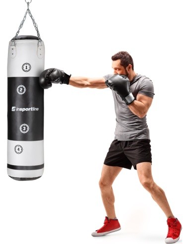 Punching Bag inSPORTline Robkin 120 x 35 cm - Black-White
