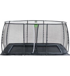 EXIT Dynamic įleidžiamas batutas 244x427 cm su apsauginiu tinklu – juodas