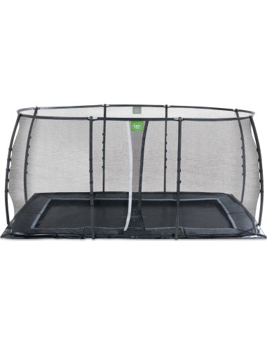EXIT Dynamic įleidžiamas batutas 244x427 cm su apsauginiu tinklu – juodas