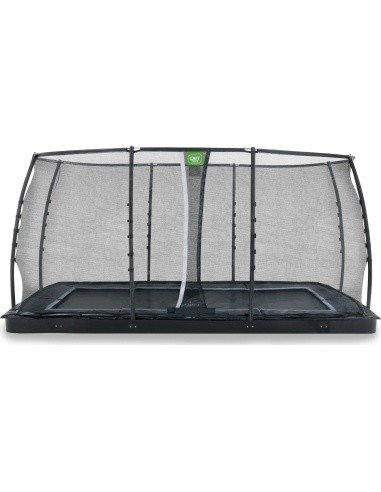 EXIT Dynamic ground level trampoline 244x427cm with safety net - black