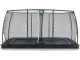 EXIT Dynamic įleidžiamas batutas 244x427 cm su apsauginiu tinklu – juodas