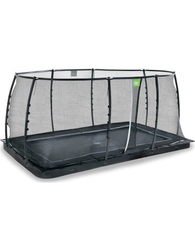 EXIT Dynamic įleidžiamas batutas 244x427 cm su apsauginiu tinklu – juodas