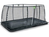 EXIT Dynamic įleidžiamas batutas 244x427 cm su apsauginiu tinklu – juodas