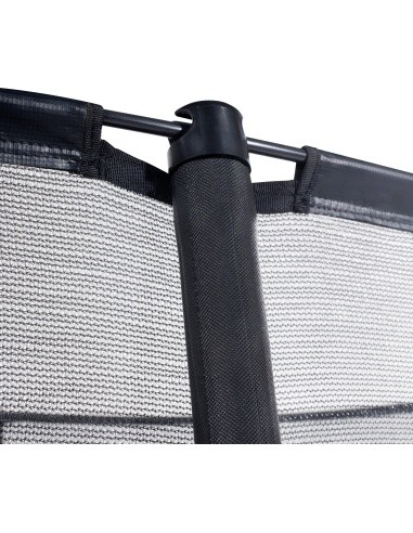 EXIT Dynamic įleidžiamas batutas 244x427 cm su apsauginiu tinklu – juodas