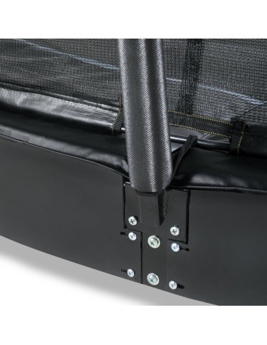 EXIT Dynamic įleidžiamas batutas 244x427 cm su apsauginiu tinklu – juodas