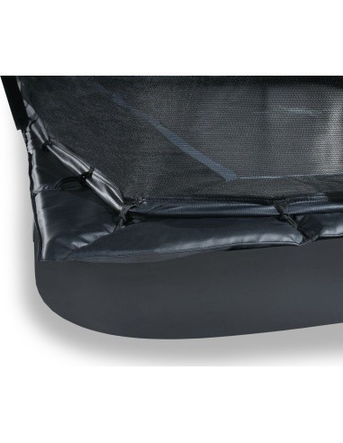 EXIT Dynamic ground level trampoline 244x427cm with safety net - black