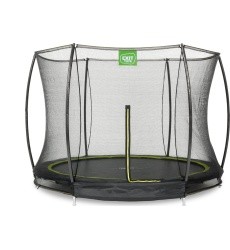 EXIT Silhouette ground trampoline ø244cm with safety net - black Outdoor Round Coil spring Sunken trampoline